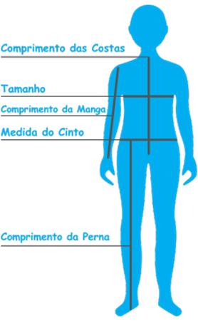 Medidas da Tabela de Tamanhos para Meninos da Anıl Kids