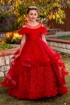 Sukienka dla dziewczynki w wieku 7-11 lat 30082 czerwona