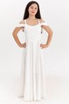 Aquamarine 12-16 Yaş Kız Çocuk Elbise 50004 Kırık Beyaz